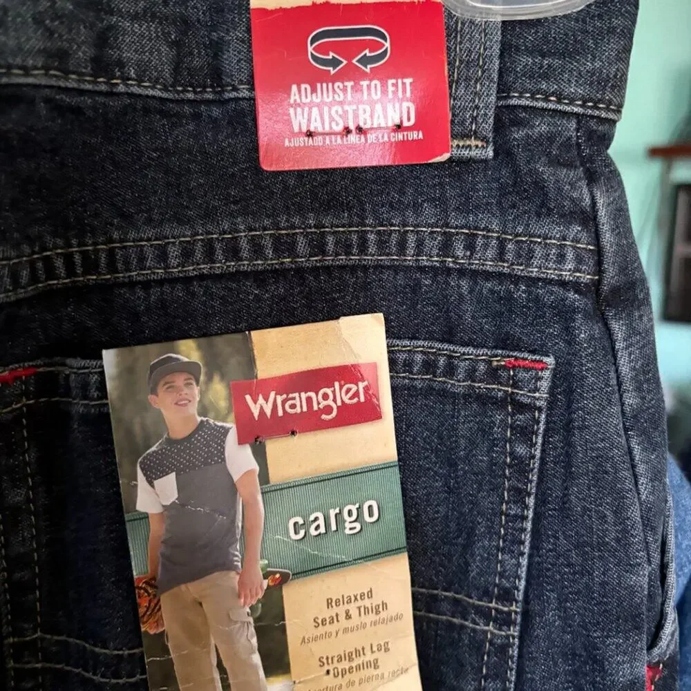 Wranglers Cargo Pants Denim Jeans Boys Size 10 Slim NWT NEW